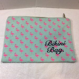 Pink Flamingos Bikini Bag Zip Trave Beach Pool Cruise Pouch 11x8"
